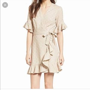 Wayf beige wrap dress